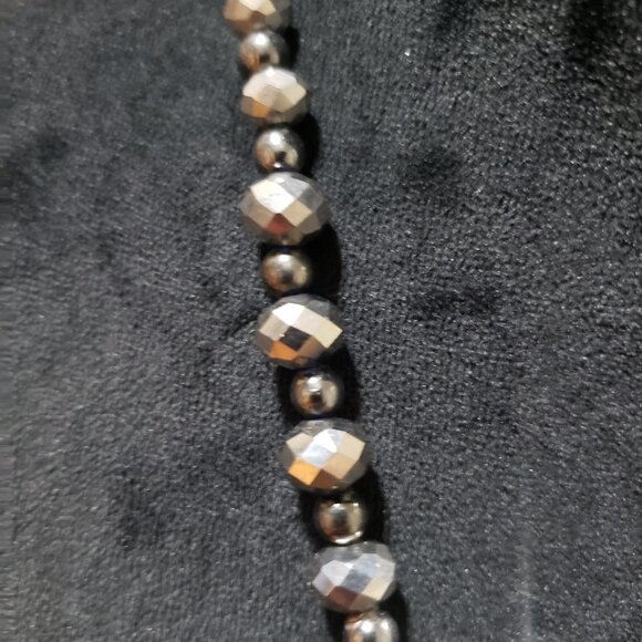 Womens Fashion Brass Stone Beaded Collar Necklace with Lobster Clasp - Picture 5 of 6